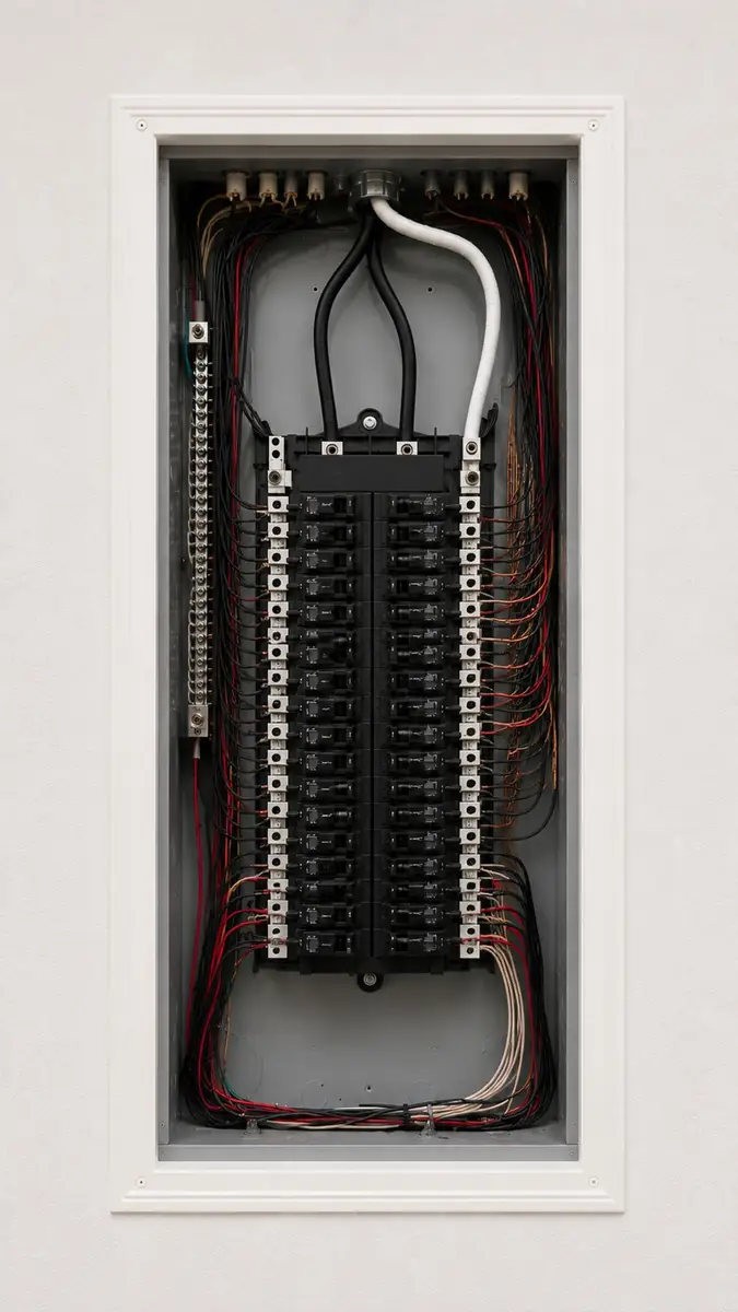 New 200-amp electrical panel installed by AA Electrical Services